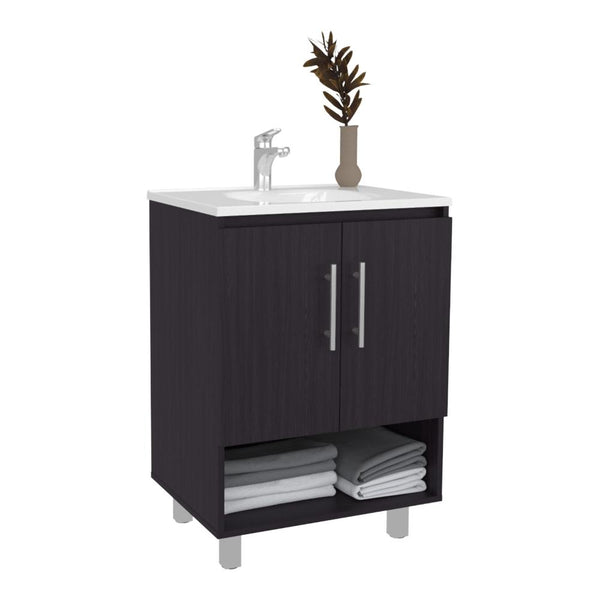 Mueble para Lavamanos Aqua, Wengue, Incluye Lavamanos Praia 60x45 ZF