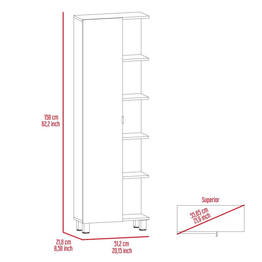 Mueble Esquinero Arán Wengue color con variedad de entrepaños ZF para Baño.