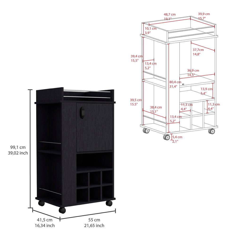 Bar Finland, Wengue, Con amplios espacios para ubicar botellas ZF - VIRTUAL MUEBLES