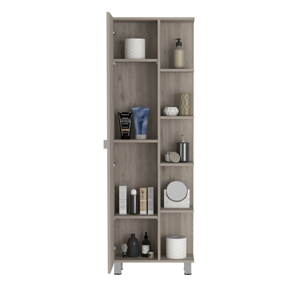 Mueble Esquinero Arán, Humo, con Variedad de Entrepaños ZF - VIRTUAL MUEBLES