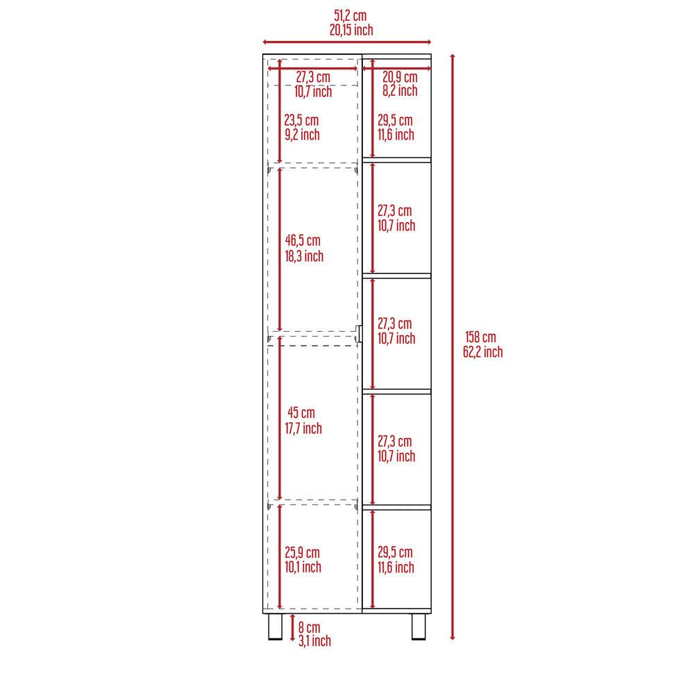 Mueble Esquinero Arán, Humo, con Variedad de Entrepaños ZF - VIRTUAL MUEBLES