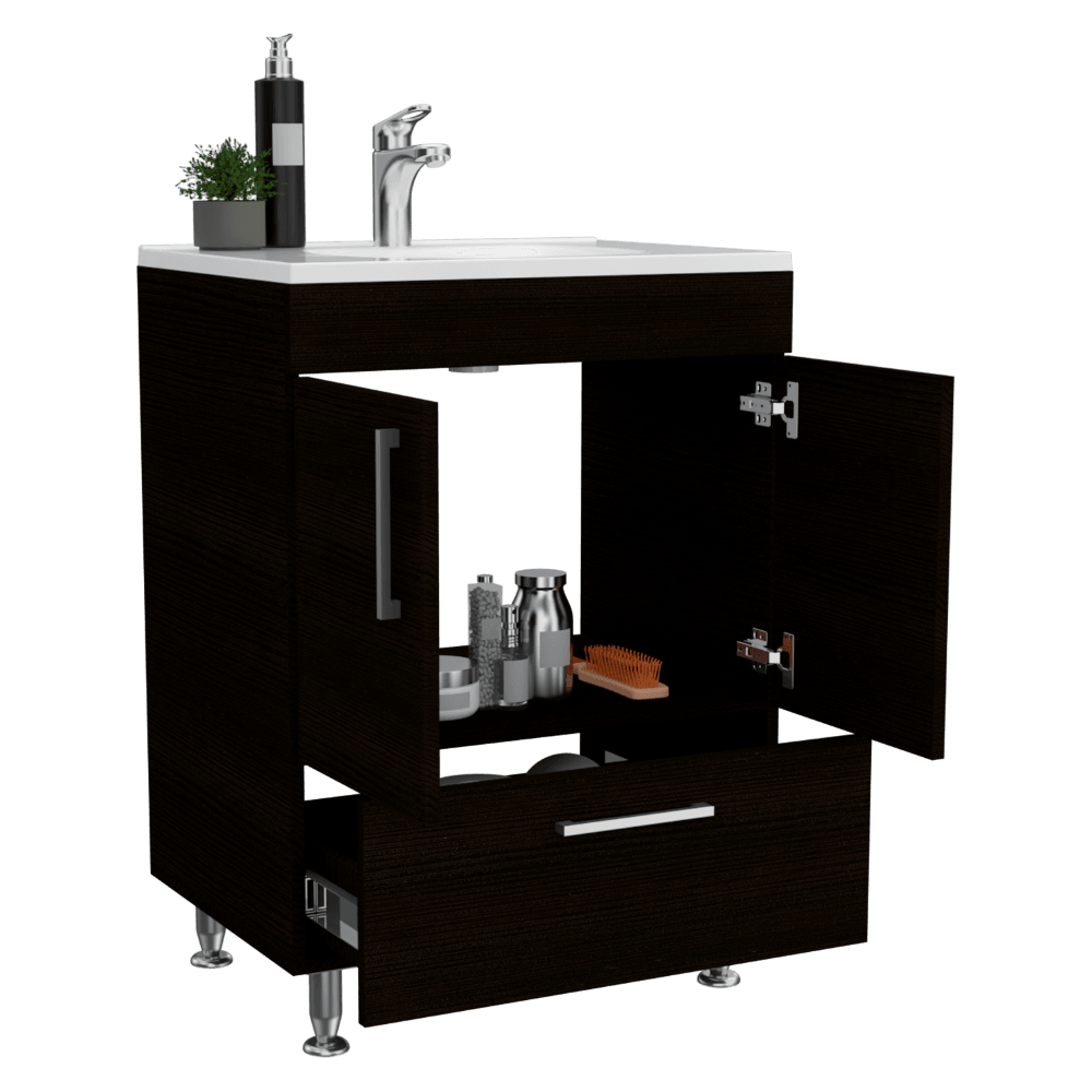 Mueble Lavamanos Homer color Wengue Para Baño.