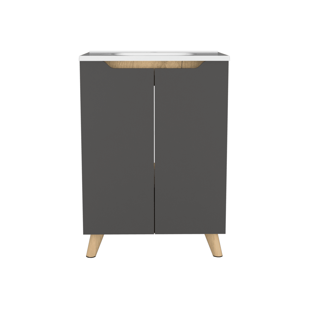 Mueble Lavamanos Apolis color Plata Para Baño.