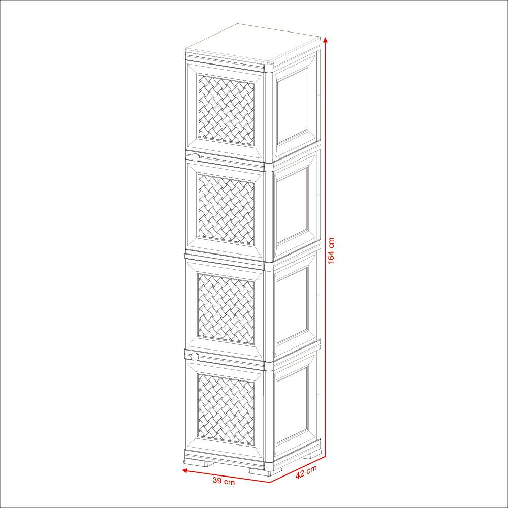 Mueble Organizador Elegance Donatello Rattan color Avellana para Habitación.