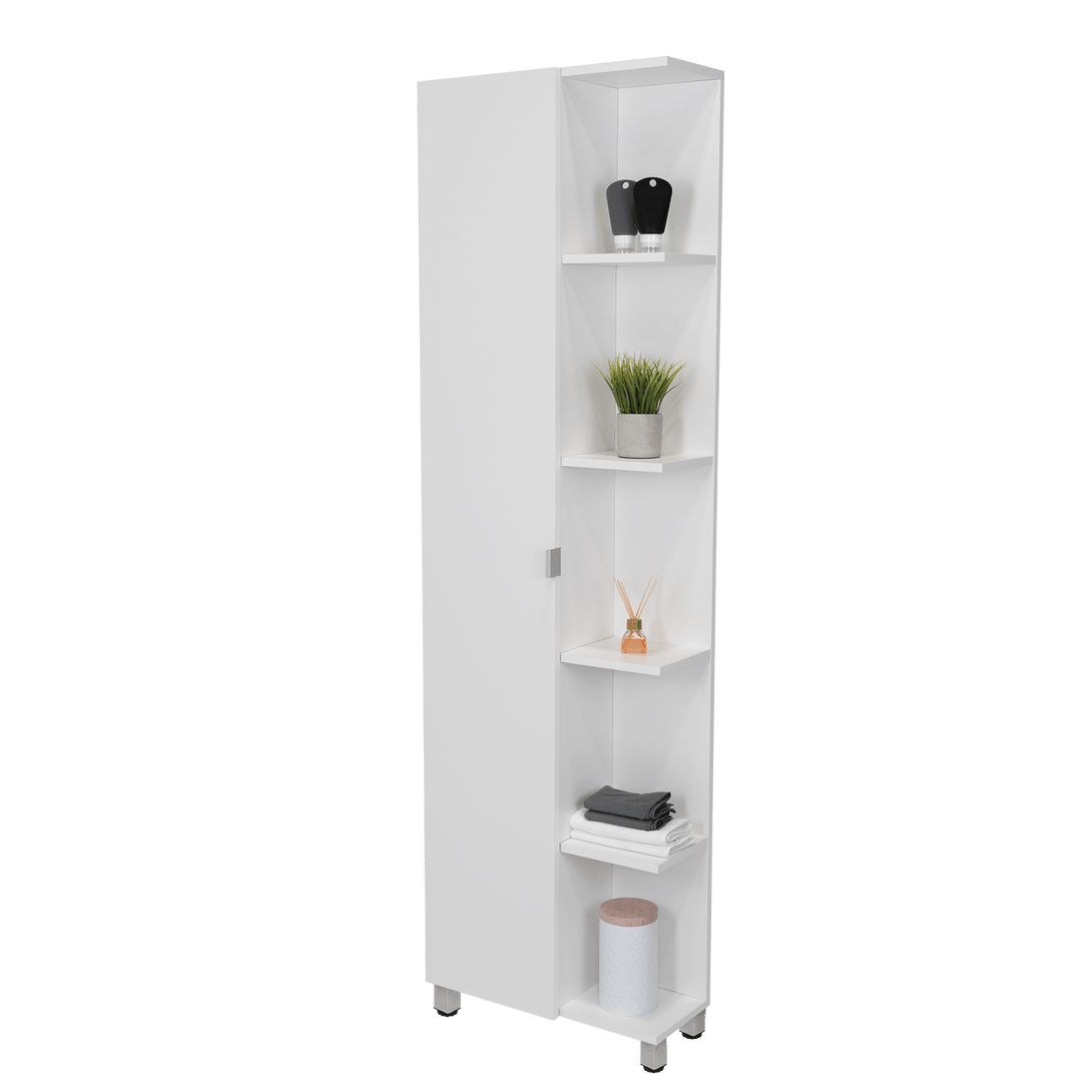 Mueble Esquinero Arán, Blanco Nevado, con Variedad de Entrepaños ZF - VIRTUAL MUEBLES