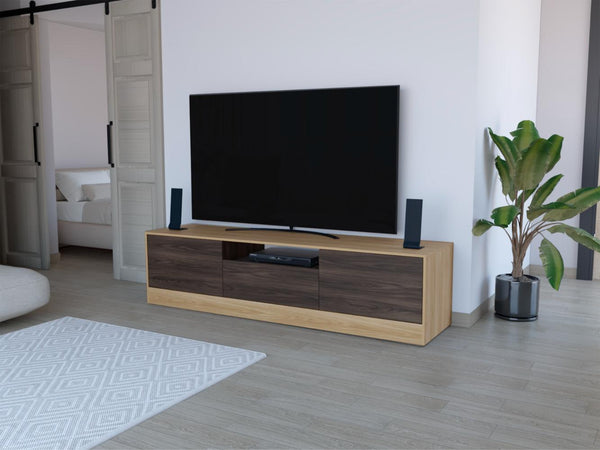 Mesa para TV Niles, Fresno Europeo y Nogal Europeo, para televisor máximo 75"