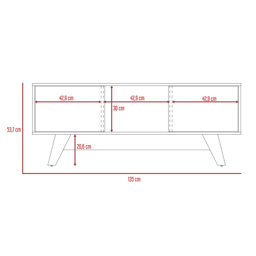 Mesa de Tv Rizzo, Castaño y Blanco Duqueza, con Espacio Para Televisor - VIRTUAL MUEBLES