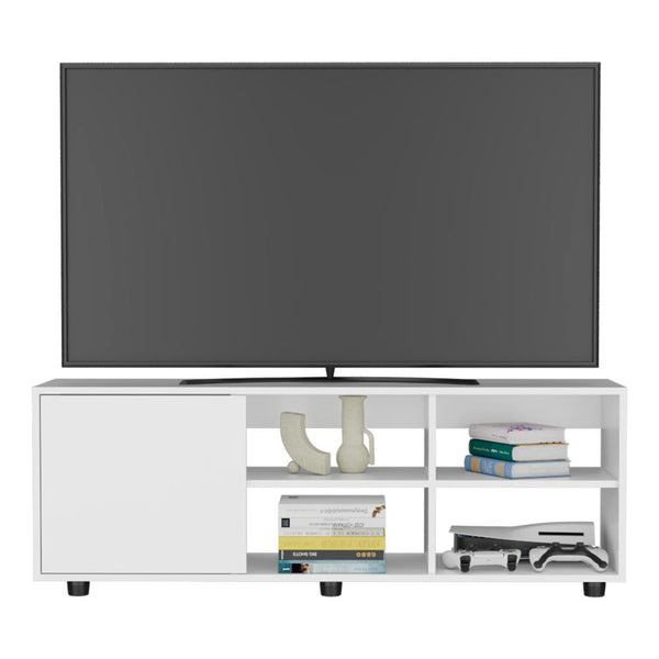 Mesa para TV Adelen, Blanco Duqueza, con superficie para equipos de audio y video 55" ZF