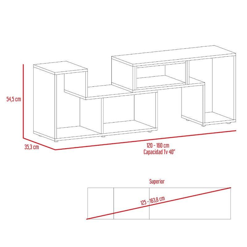 Combo para Sala, Ascher, Incluye Biblioteca, Mesa de Centro, Panel y Mesa para TV, Beige y Blanco - VIRTUAL MUEBLES