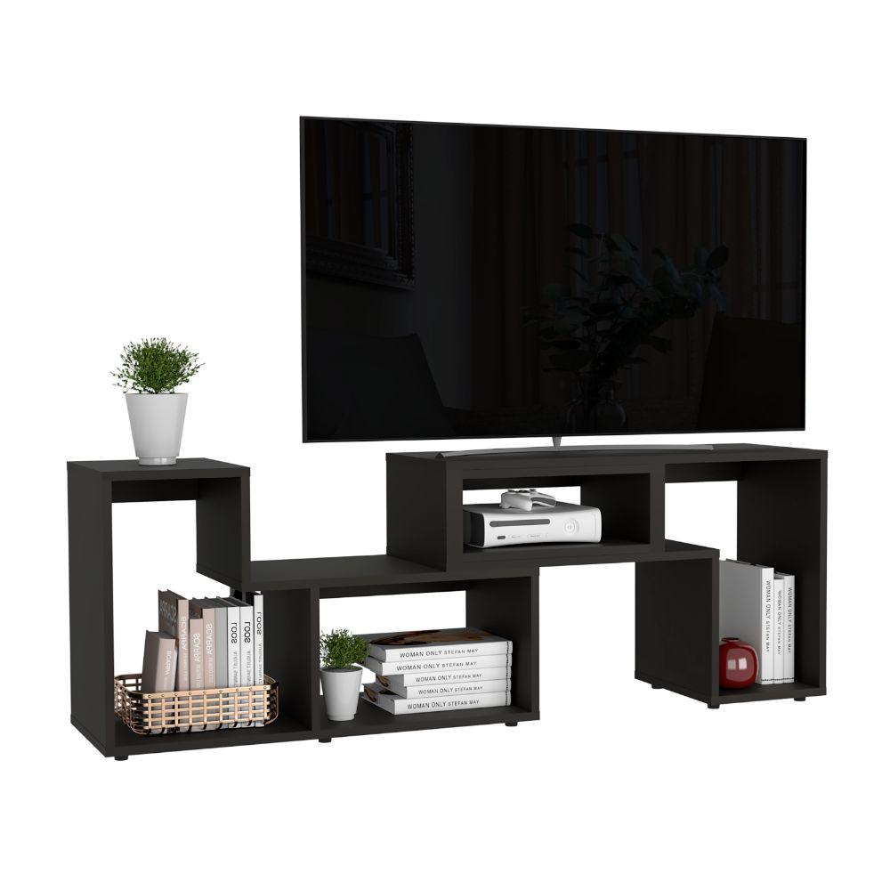 Combo para Sala, Ascher, Incluye Biblioteca, Mesa de Centro y Mesa para TV, Wengue y Blanco - VIRTUAL MUEBLES