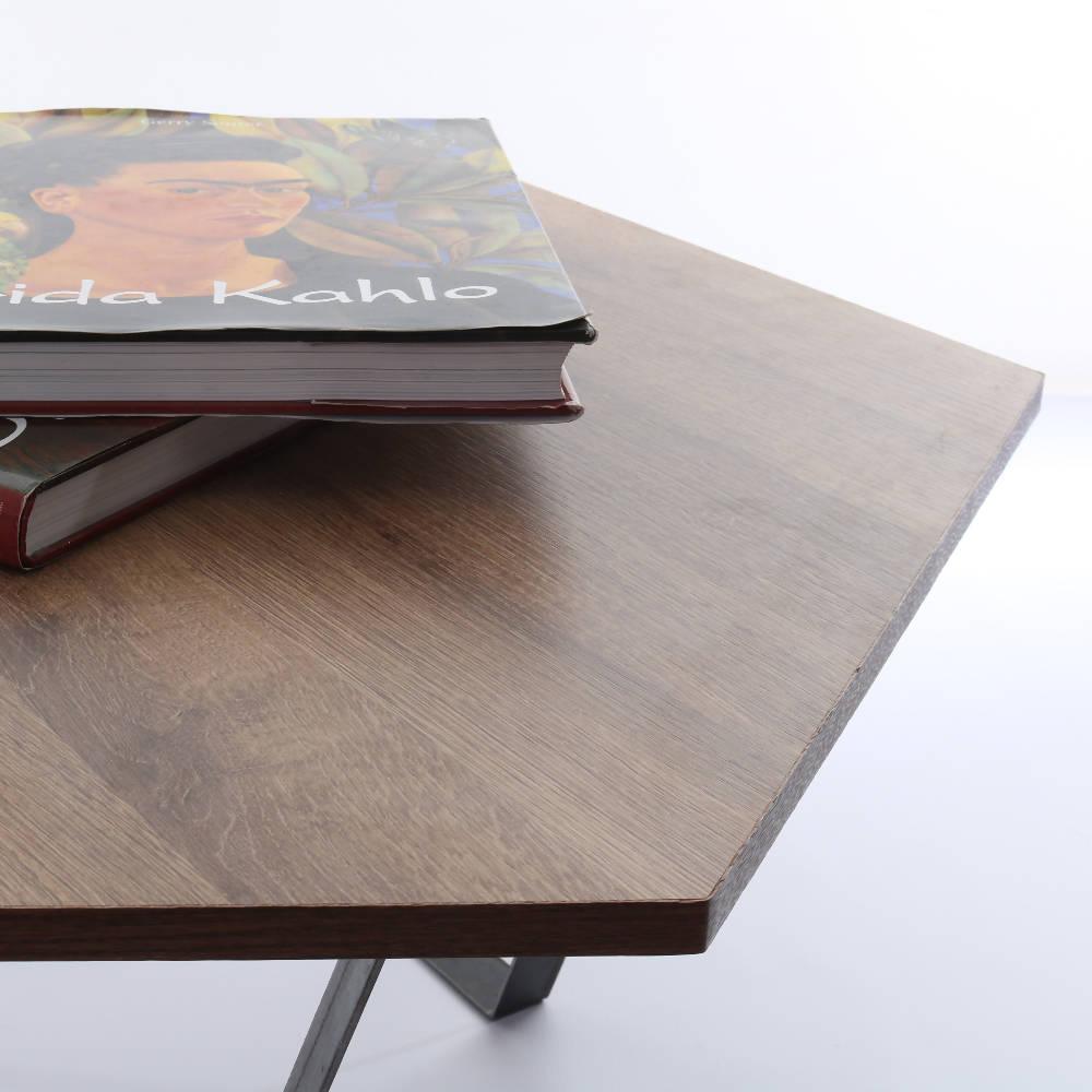 Mesa De Centro Hexagonal Nice DKO Amaretto - VIRTUAL MUEBLES