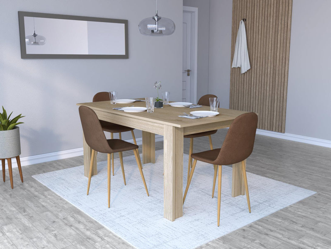 Comedor Loto Beige Incluye Cuatro Sillas Chocolate.