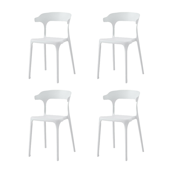Silla Elena, Color Blanco, Con espaldar y diseño Moderno X4