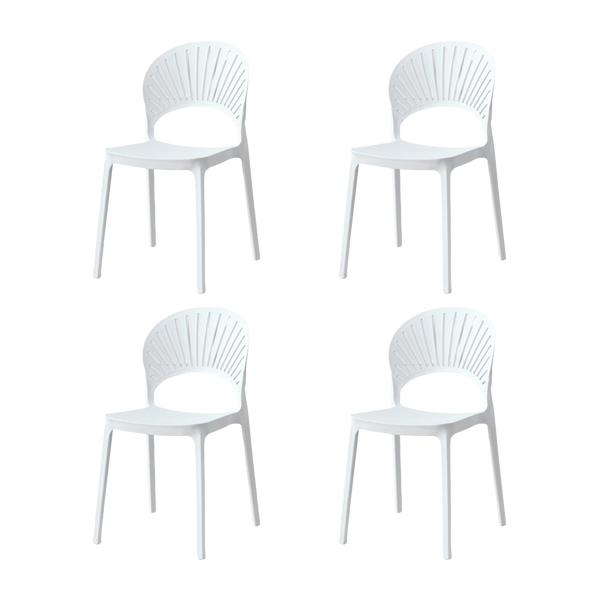 Silla Paraiso, Color Blanco, Con espaldar y diseño Moderno X4