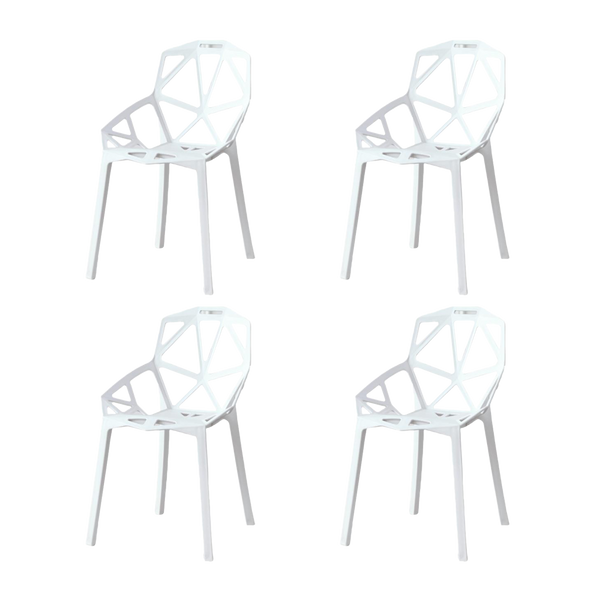 Silla Roxy, Color Blanco, Con espaldar y diseño Moderno X4