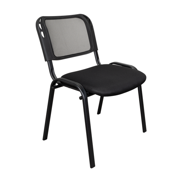 Silla Interlocutora, Negro, Con espaldar y diseño sencillo