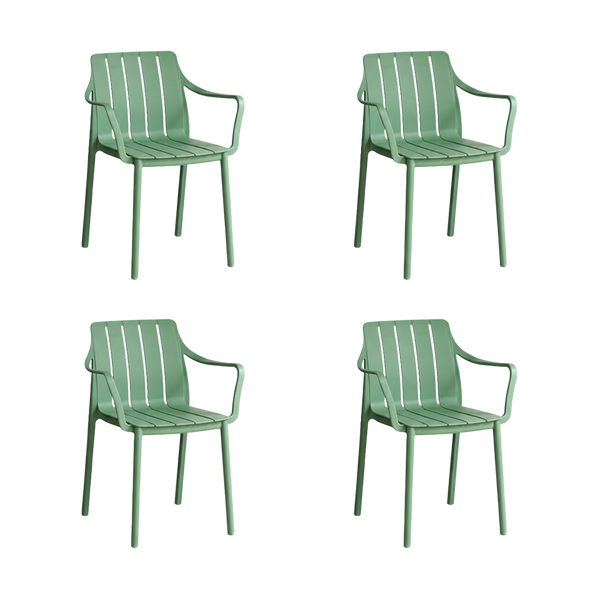 Silla Alice Con Brazos, Color Verde Olivo, Con espaldar y diseño minimalista X4