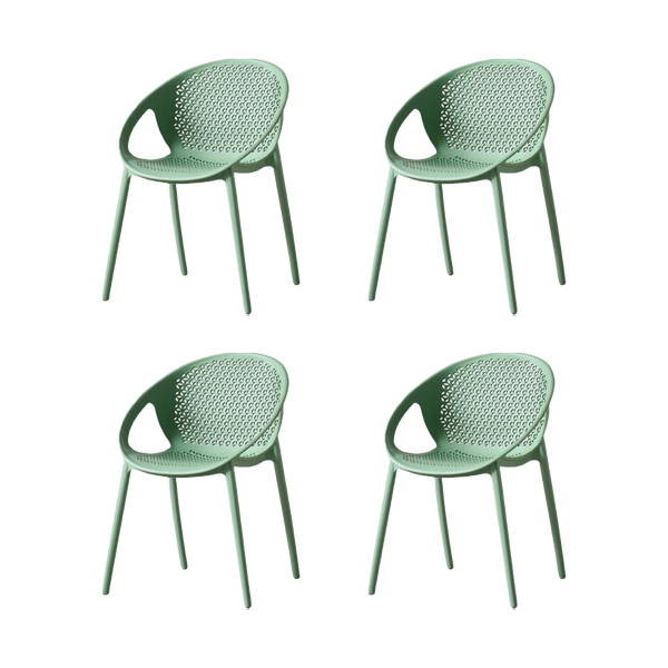 Silla Selva Con Brazos, Color Verde Olivo, Con espaldar X4