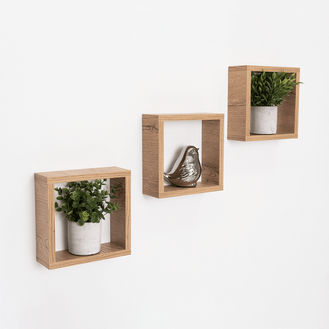 Set de Repisas Cuadradas Eros, Beige, X6 Unidades - VIRTUAL MUEBLES