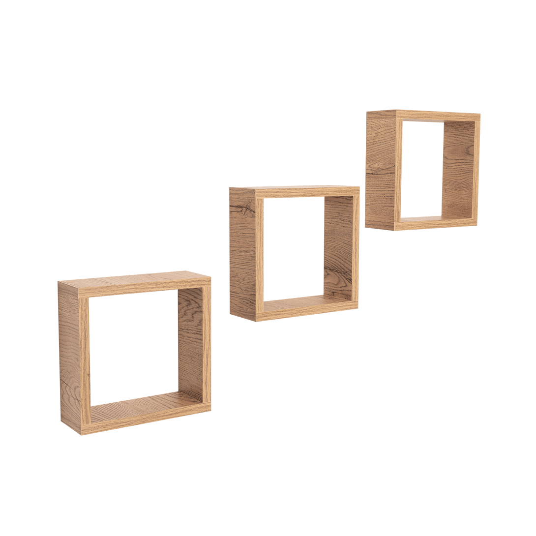 Set de Repisas Cuadradas Eros, Beige, X6 Unidades - VIRTUAL MUEBLES