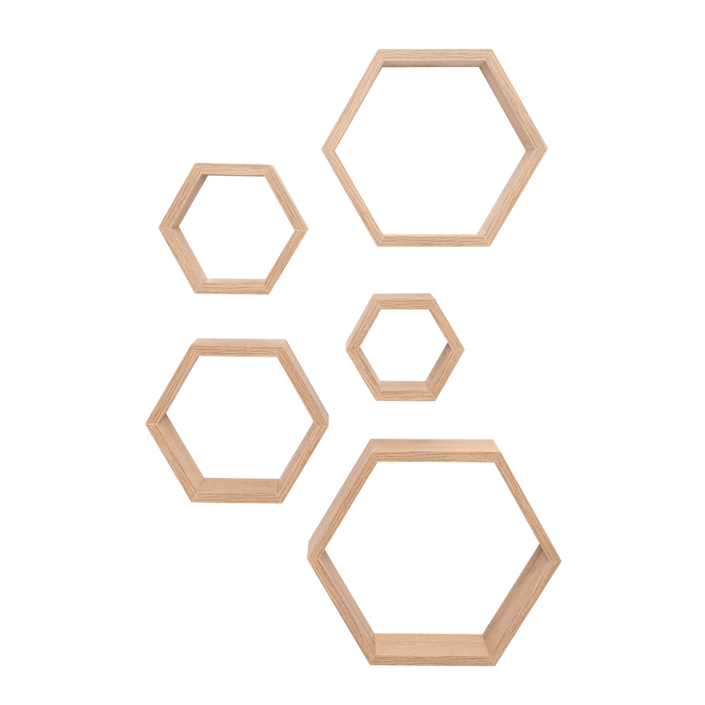 Set de Repisas Hexagonales Grace, Beige, X10 Unidades - VIRTUAL MUEBLES