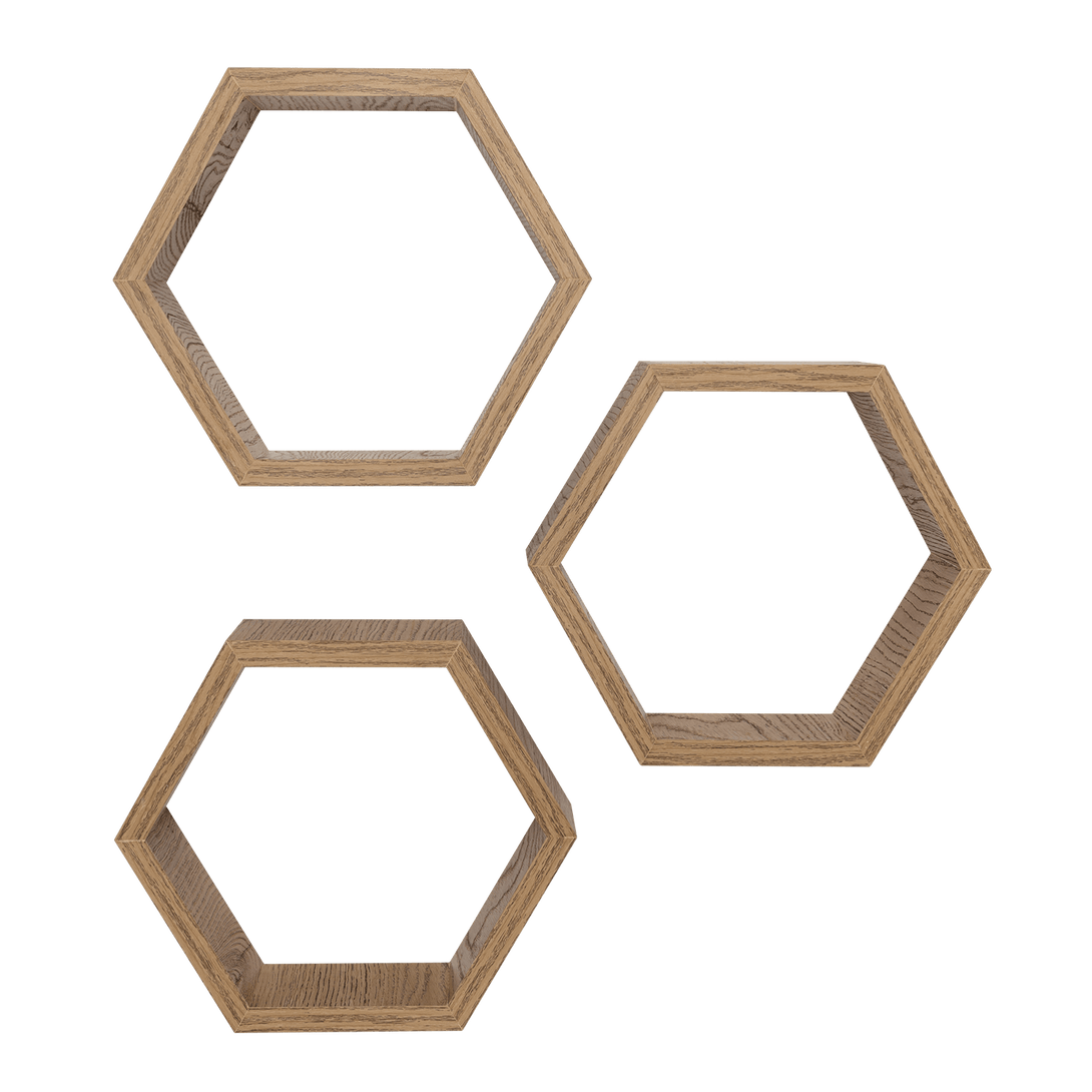 Set de Repisas Hexagonal Hades, Beige, X6 Unidades - VIRTUAL MUEBLES