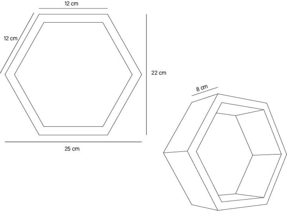 Set de Repisas Hexagonal Hades, Beige, X6 Unidades - VIRTUAL MUEBLES