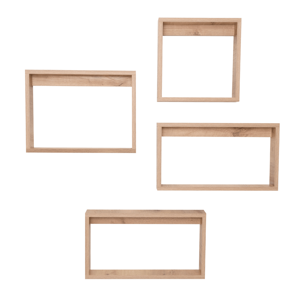 Set de Repisas Rectangulares Utah, Beige, X 4 Unidades - VIRTUAL MUEBLES