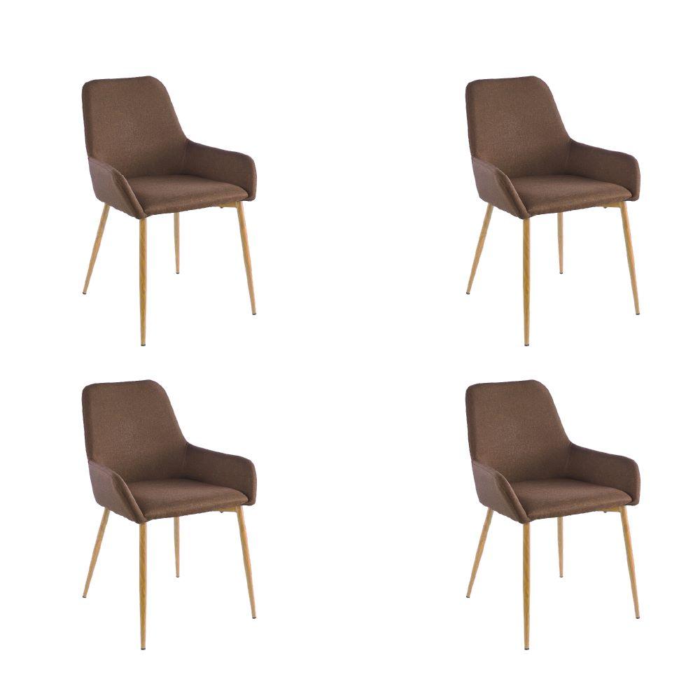 Silla Clasica Concept X4, color Chocolate Y Cafe Claro para Sala.