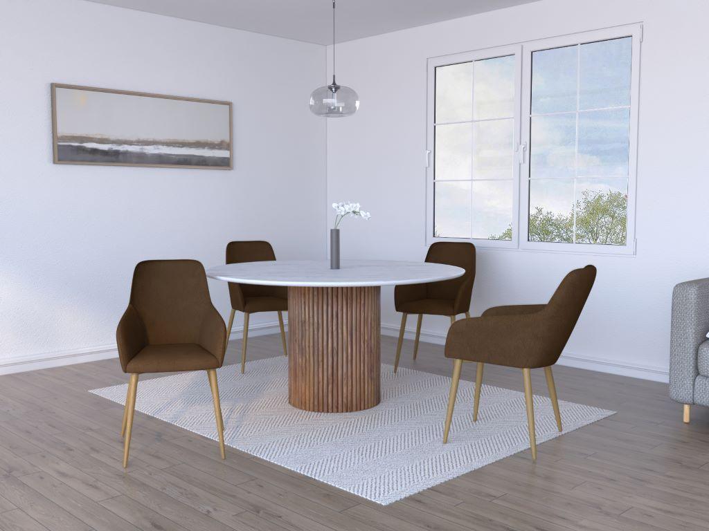 Silla Clasica Concept X4, color Chocolate Y Cafe Claro para Sala.