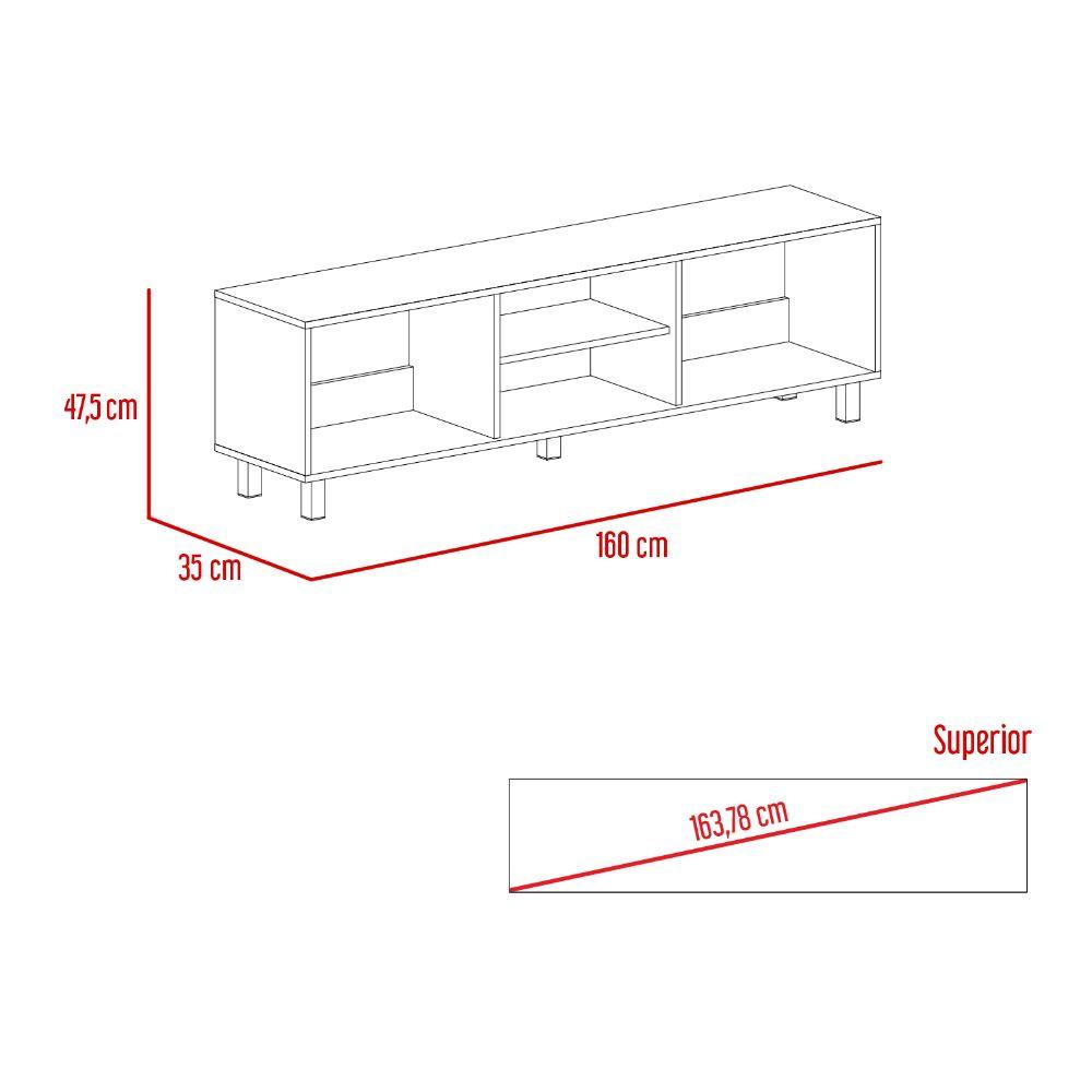 Mesa para TV Tunez color Blanco y Café Claro para Sala.