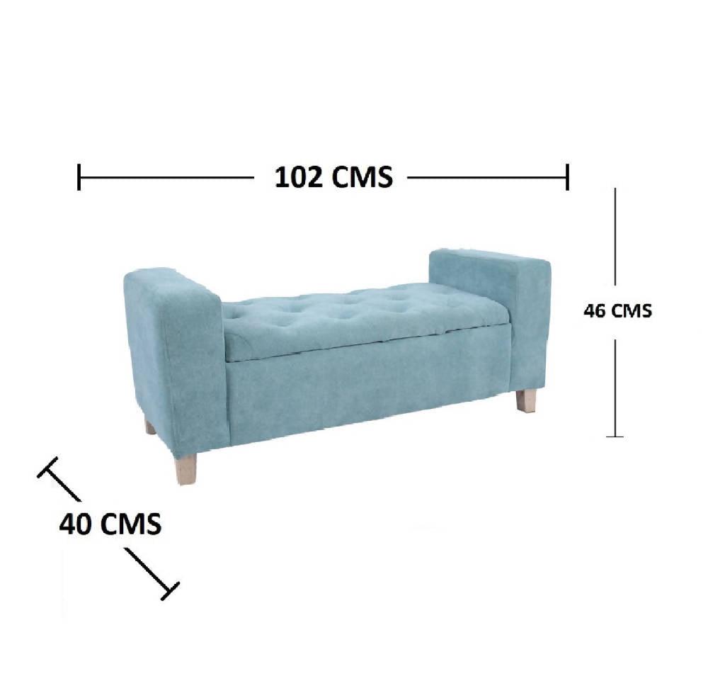 Banqueta Baul Puff Valentina DKO Verde Menta - VIRTUAL MUEBLES