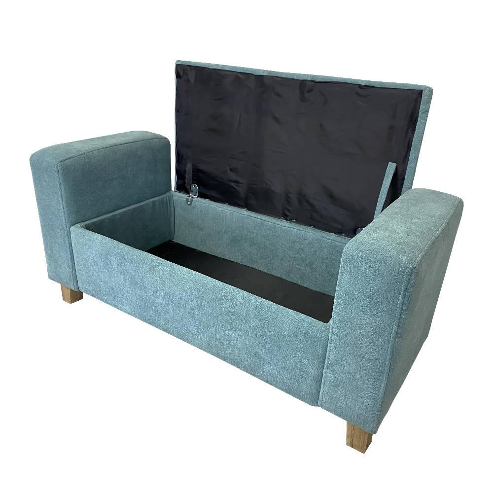 Banqueta Baul Puff Valentina DKO Verde Menta - VIRTUAL MUEBLES