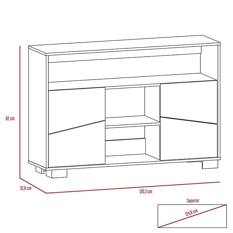 Mesa Auxiliar Recibidor Aureli color Miel y Blanco para Sala.