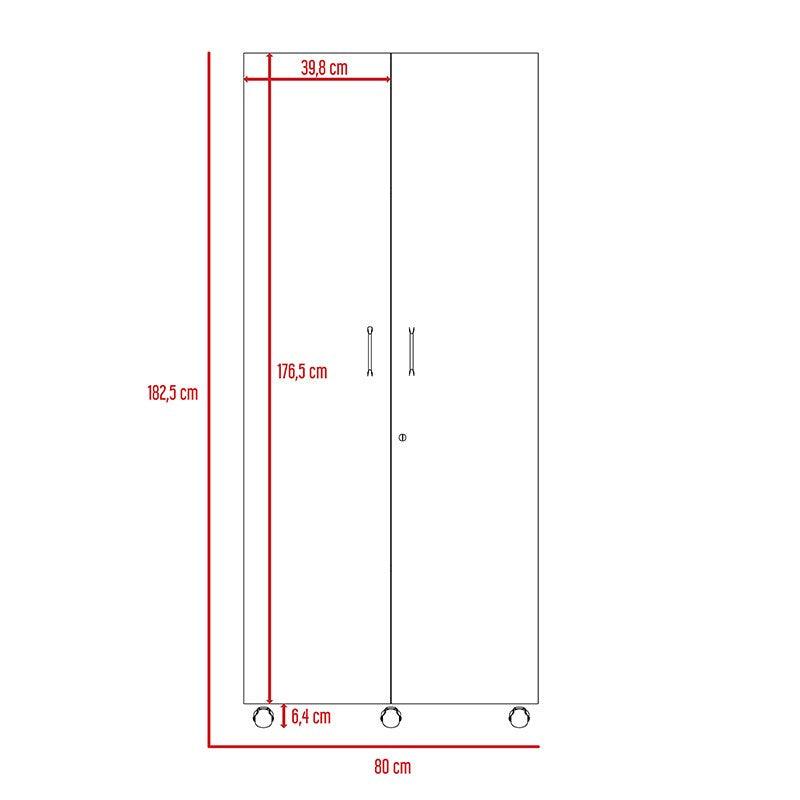 Closet Iker, Wengue, con Variedad de Compartimientos y Rodachinas Para Su Fácil Desplazamiento - VIRTUAL MUEBLES