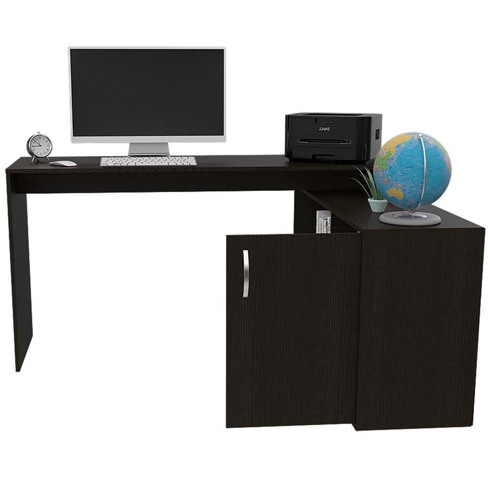 Combo para Oficina, Preto, incluye Escritorio y Silla de Escritorio, Wengue - VIRTUAL MUEBLES