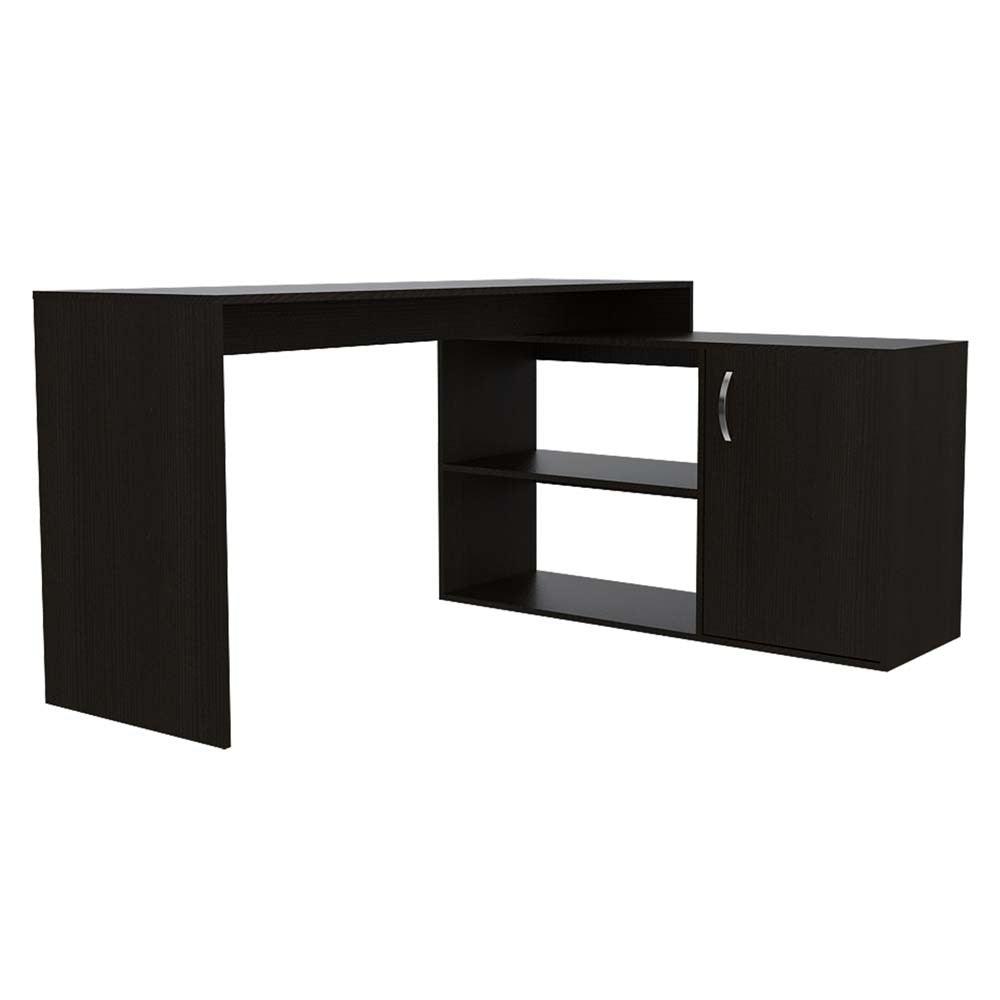 Combo para Oficina, Preto, incluye Escritorio y Silla de Escritorio, Wengue - VIRTUAL MUEBLES