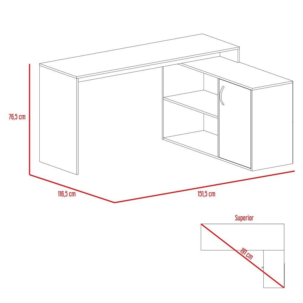 Combo para Oficina, Preto, incluye Escritorio y Silla de Escritorio, Wengue - VIRTUAL MUEBLES