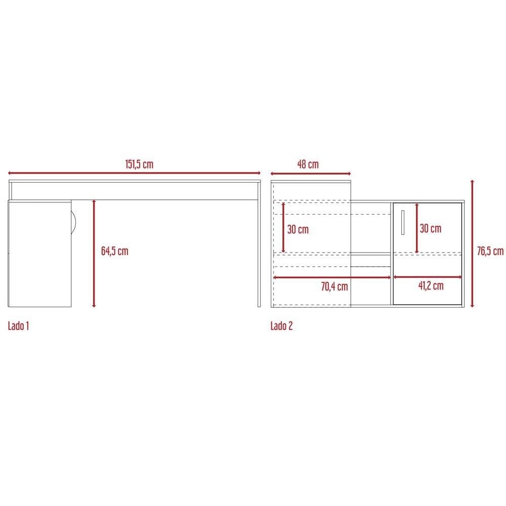 Combo para Oficina, Preto, incluye Escritorio y Silla de Escritorio, Wengue - VIRTUAL MUEBLES