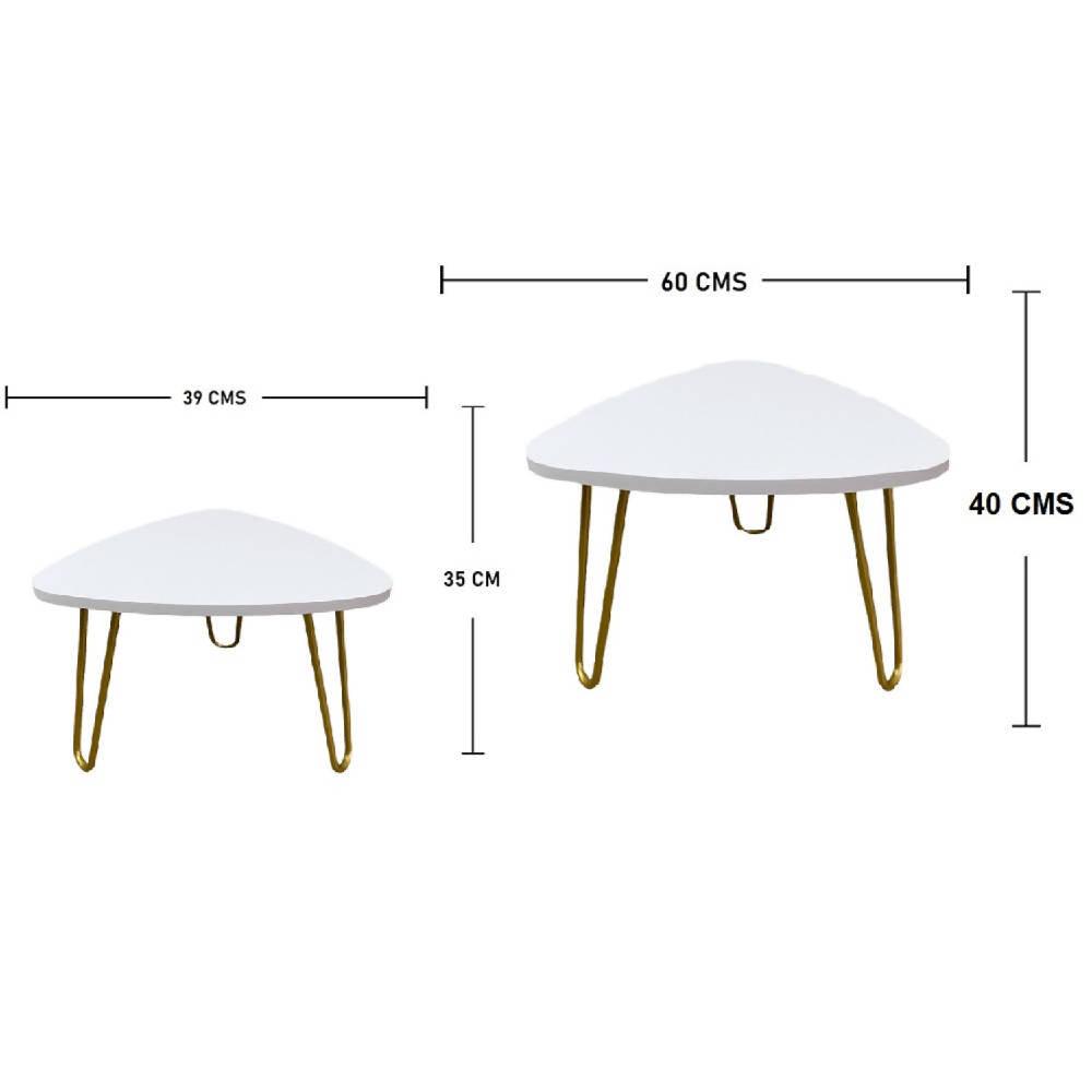 Set De Mesas Nao Shine DKO Blanco - VIRTUAL MUEBLES