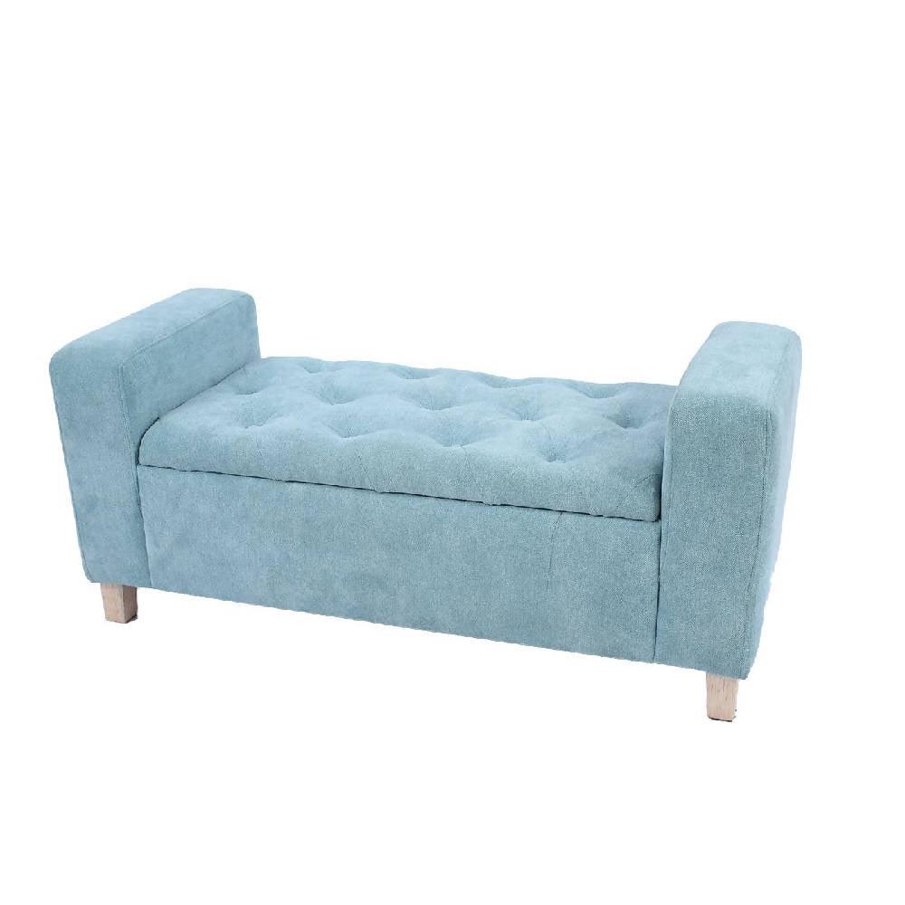 Banqueta Baul Puff Valentina DKO Verde Menta - VIRTUAL MUEBLES